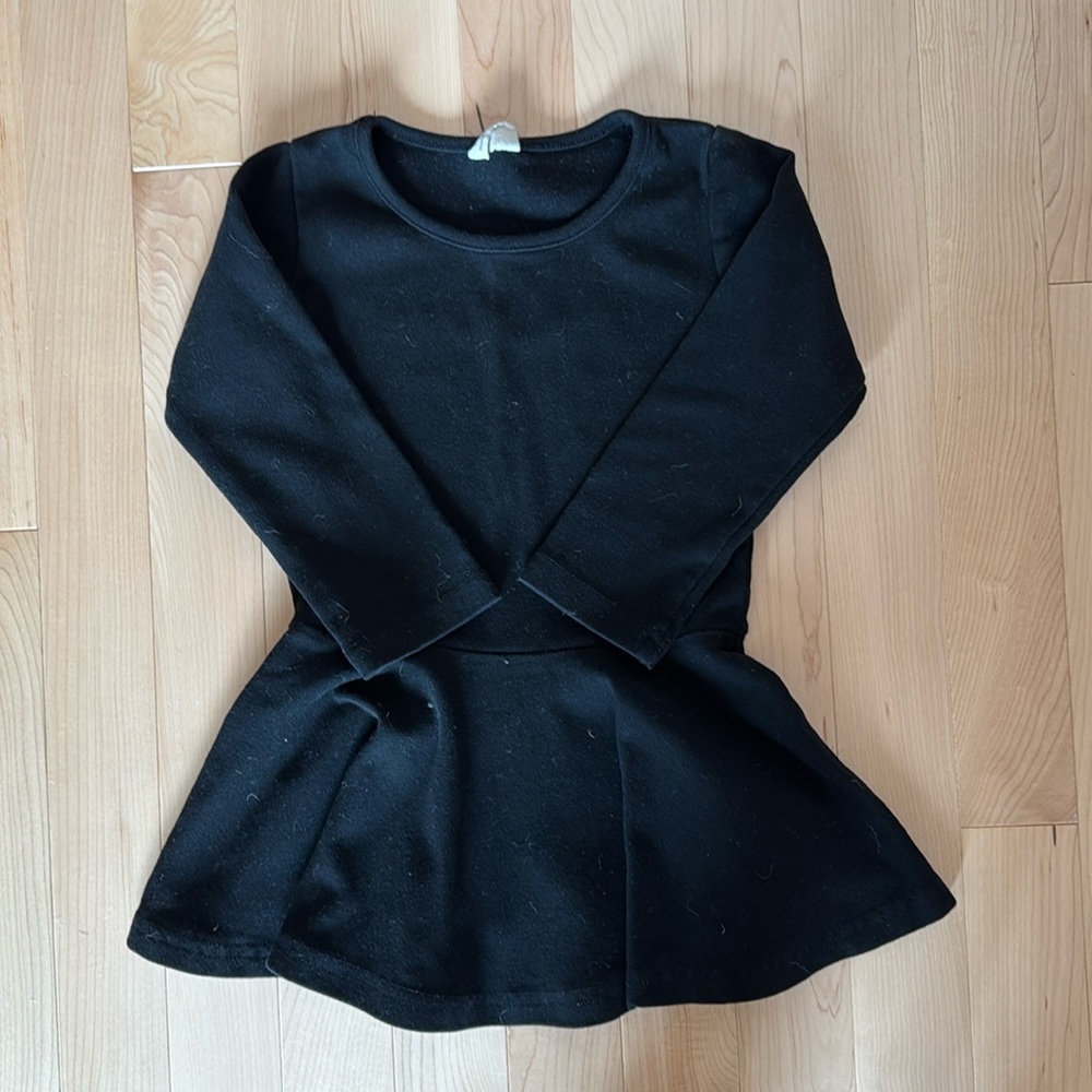 Toddler Girls Black Skater Dress 3T EUC